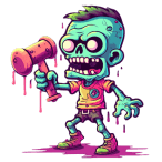 Zombie holding a ruppor